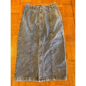 Happily Grey Denim midi skirt S